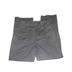 Rena Rowan Womens Gray Worsted Wool  Sz 14 Flat Front Pleated Lined  Dress Pants